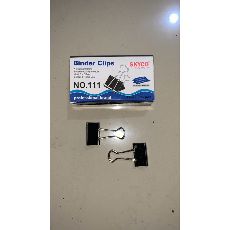

Klip Binder Hitam (Black Binder Clip) No. 111 isi 12 pcs | skyco