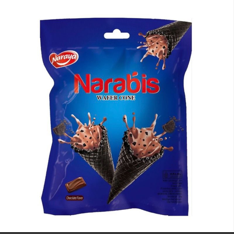 

arthashp//Narabis Wafer cone cream 220gr tersedia 2varian rasa - chocolate - strawberry exp aman smua