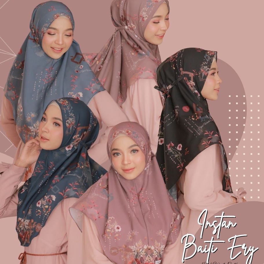 TERBARU Hijabwanitacantik  Instan Baiti Ery Series  Hijab Instan Bergo  Jilbab Instan Motif Printing Premium