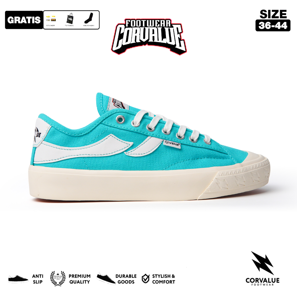 CORVALUE - Sepatu sneakers kasual Corvalue Footwear Pria Wanita DIAMOND 002 Tosca green Original cor