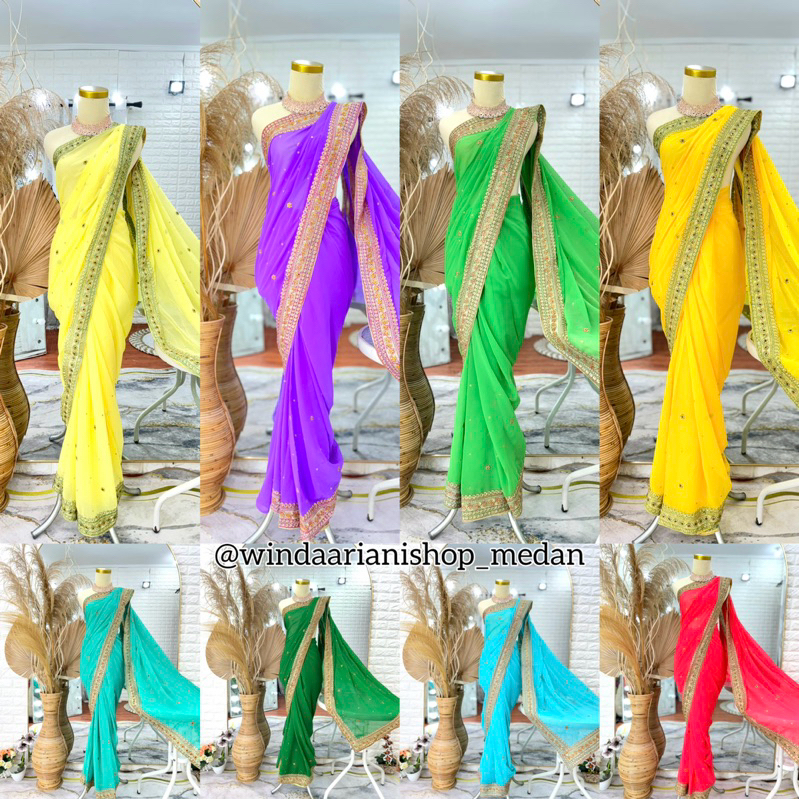 [COD ] [new Arrival  SARI INDIA  PRETTY ORIGINAL + FREE ONGKIR + FREE DASTER KAFTAN INDIA]