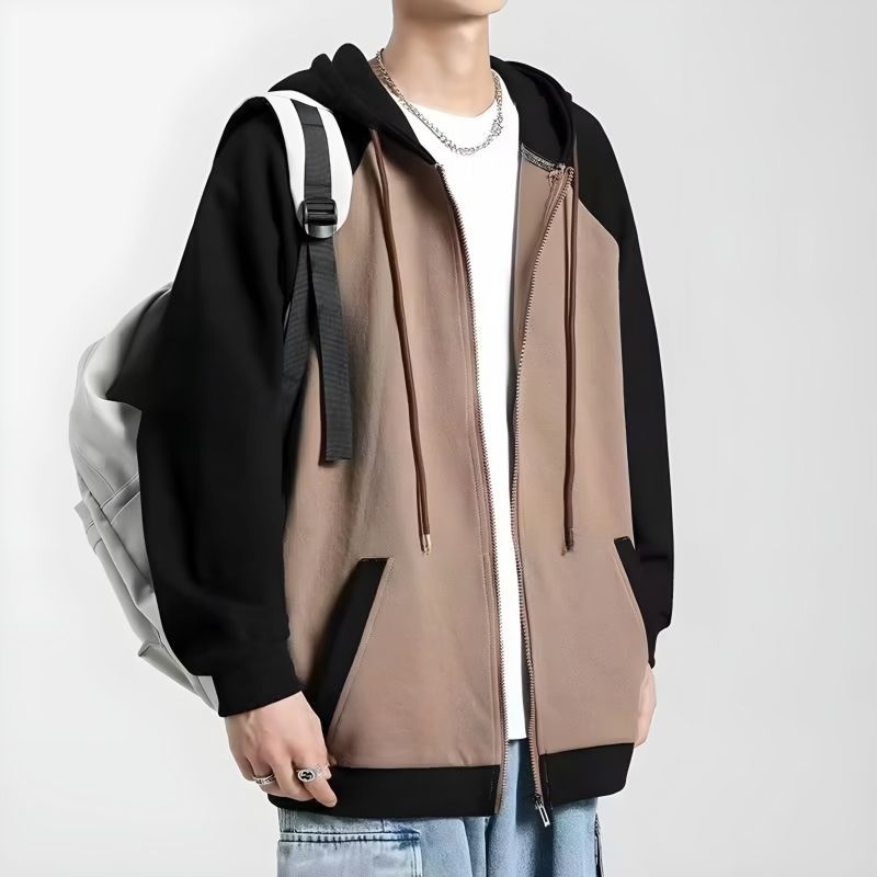Jaketin Aja - Zip Hoodie Kombinasi POLOS BASIC Big Size ( S - 6XL ) Jacket Varsity Reglan Raglan Mix