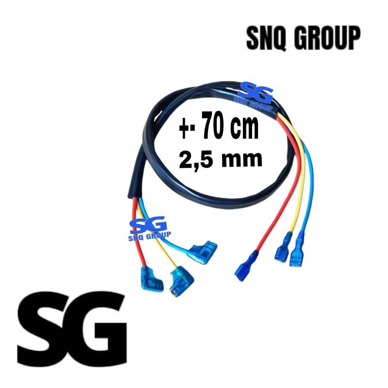 Kabel kompresor AC 3 PK panjang +-70 cm ketebalan kabel 2,5 mm 450/750 VAC - Soket kabel konpresor 3