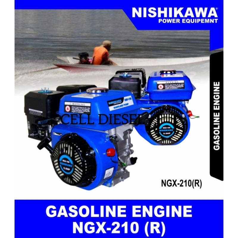 mesin bensin engine GASOLINE NISHIKAWA MGX 210 R/putaran lambat 7.5HP