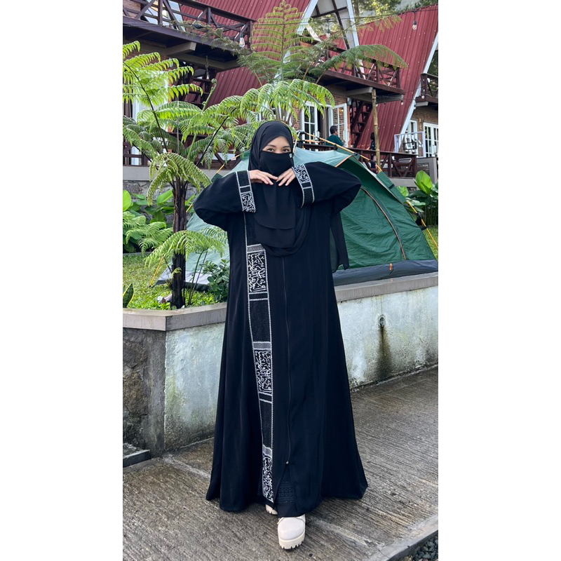 ABAYA REINA khas saudi GAMIS MOTIF KALIGRAFI ARAB abaya temboro abaya farasya gamis hitam cantik aba