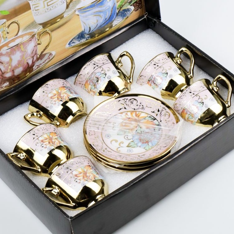 Sale plus Cangkir Teko Keramik Piring Lepek Tatakan Kecil Mini Set 6 in 1 Tea Cup Teh Kopi Minum Dap
