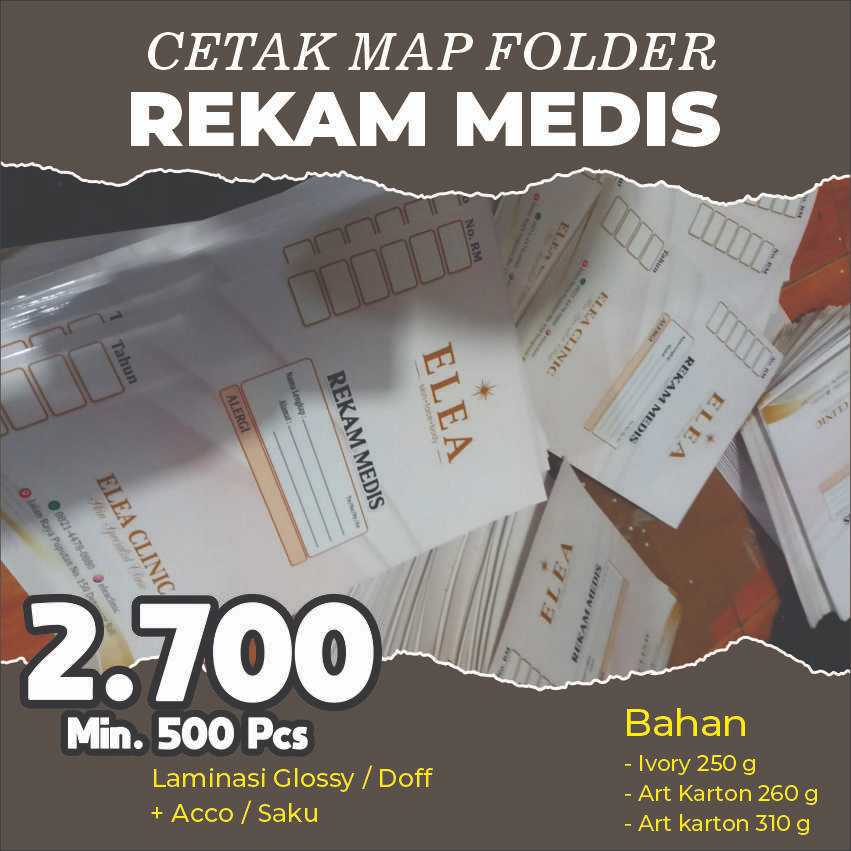 

[min. 500] Cetak MAP FOLDER REKAM MEDIS / Map Folder Rumah sakit - Puskesmas - Desain Custom