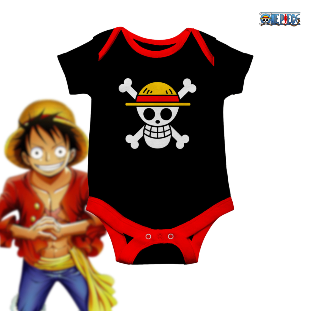 Baju bayi anime one piece laki laki perempuan 0 6 bulan karakter Monkey d Luffy