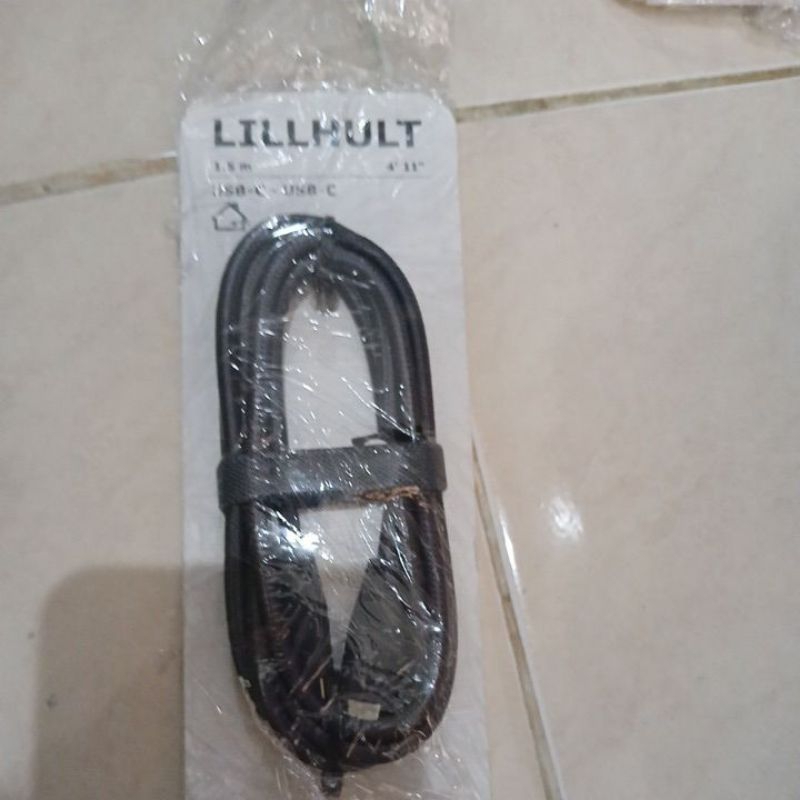 IKEA LILLHULT kabel data charger cable handphone USB-C-USB-C panjang 150 cm kabel tekstil iphone 15 