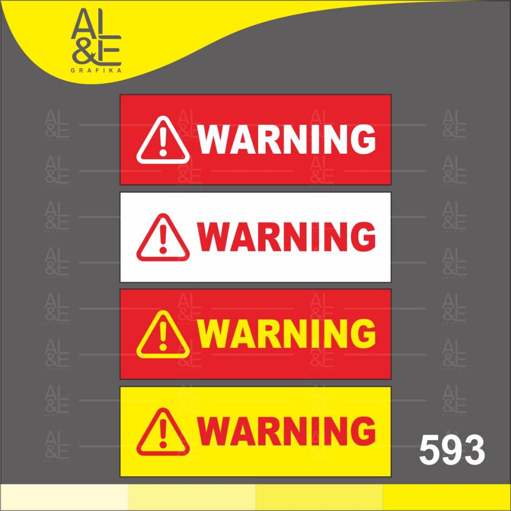 

593 - Stiker Warning, Sticker Vinyl, Premium, Tahan Air