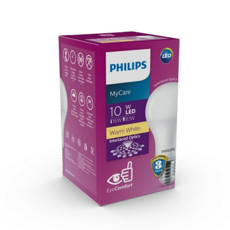 Philips Led Mycare 10w cahaya kuning Lampu Led Philips 10 Watt