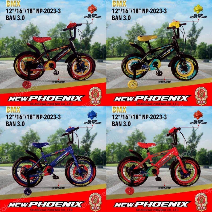 SEPEDA ANAK 12 16 18 NEW PHOENIX 2203-3 (BAN 3.0) MOTOR CROSS