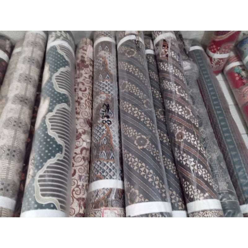 Kain Katun Stretch Premium Motif Batik Per Roll 50Yard 150Yard (Motif Via Chat) Kain Batik Stretch M