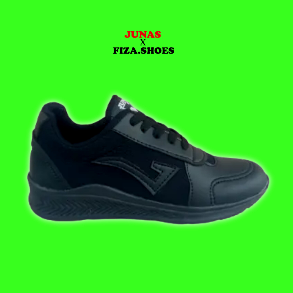 Sepatu Sneakers Anak Laki Laki Perempuan Sepatu Sekolah Hitam Polos Tali SD SMP SMA