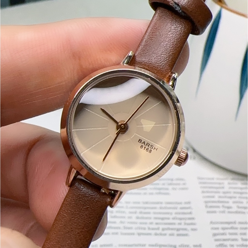 CIELO Jam Tangan Kecil Wanita Korea Kuarsa Retro Ulzzang Strap Tali Kulit Jam Analog Vintage Gaya Tahan Air Warna Bulat Kecil Jam Cewek Elegan Mewah Korea Barsh Fashion Korean Analog Woman Mini Round Watch kinian Bahan PU Leather Jam Tangan-2