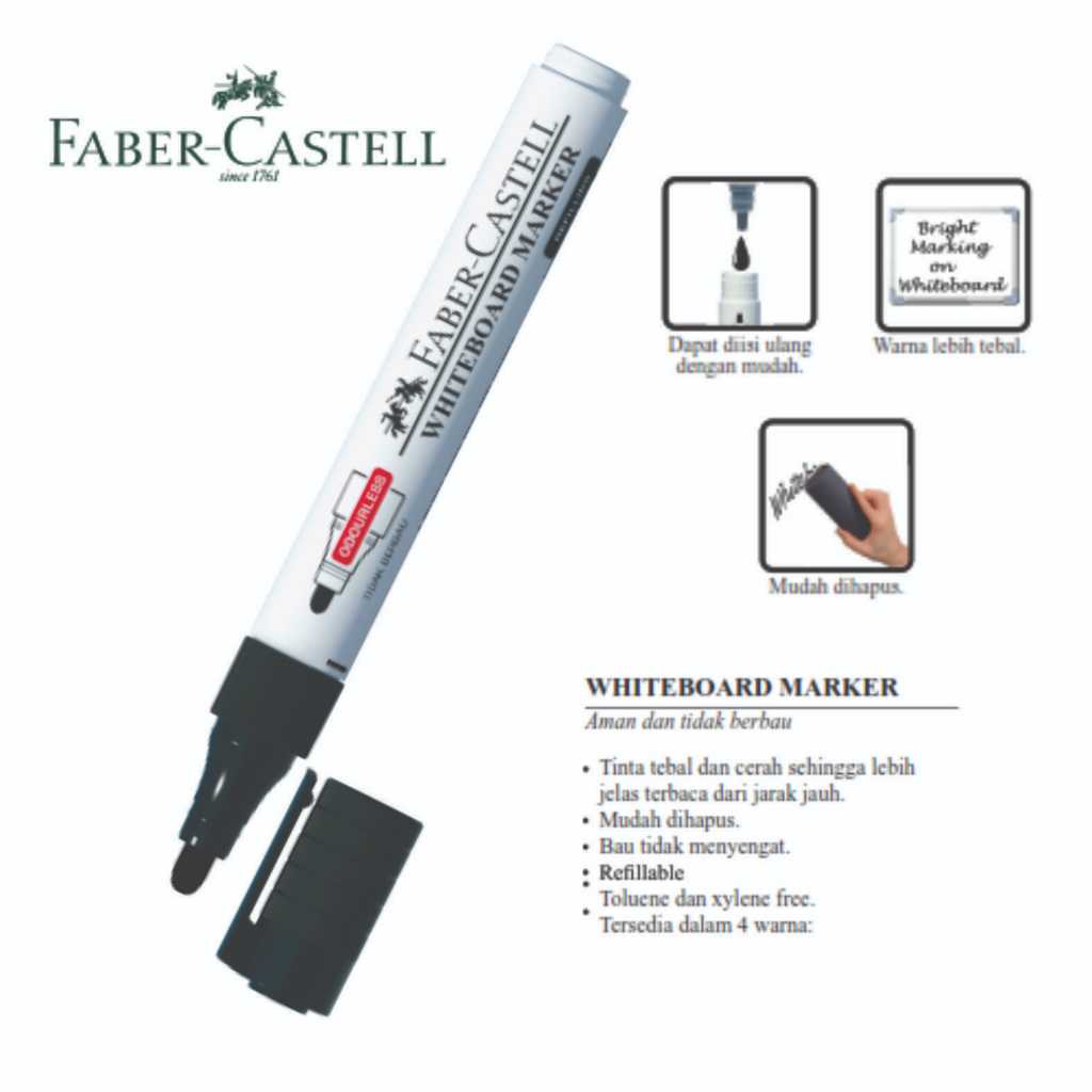 

(1pcs) Spidol Whiteboard Marker/ Spidol Papan Tulis Faber Castel