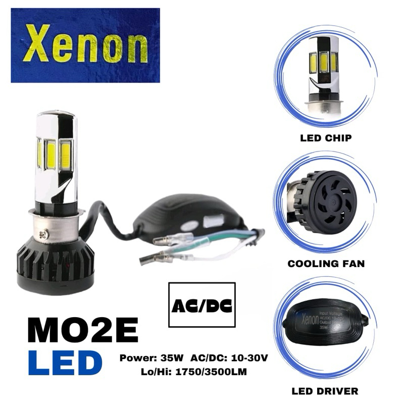 Lampu Led Motor xenon H4 H6 6 Sisi M02E AC/DC 35 Watt Lampu bohlam hid lampu biled