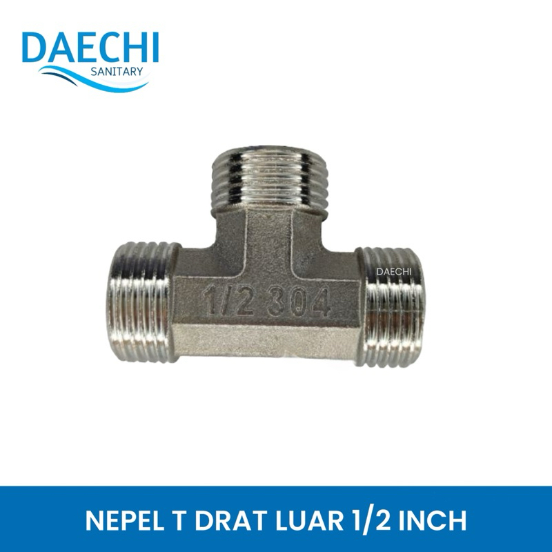 Nepel Tee Drat Luar Sambungan T Drat Luar 1/2 inch Stainless SUS 304