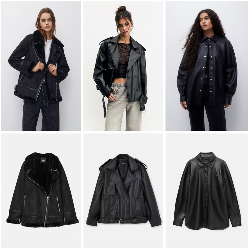 READY‼️ Jastip Jasa titip Oversize Motorcycle Bike Leather Jacket Women Fur Suede by Pull&bear Pull 