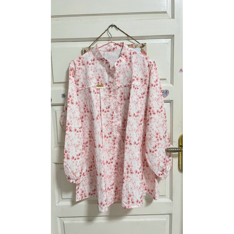 NEW baju bunga sakura pink merek qla