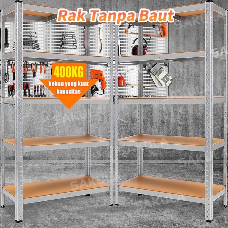 Promosi Menarik Sakula Rak susun Rak besi Rak besi siku lubang Rak susun serbagunaRak gudang Rak bar