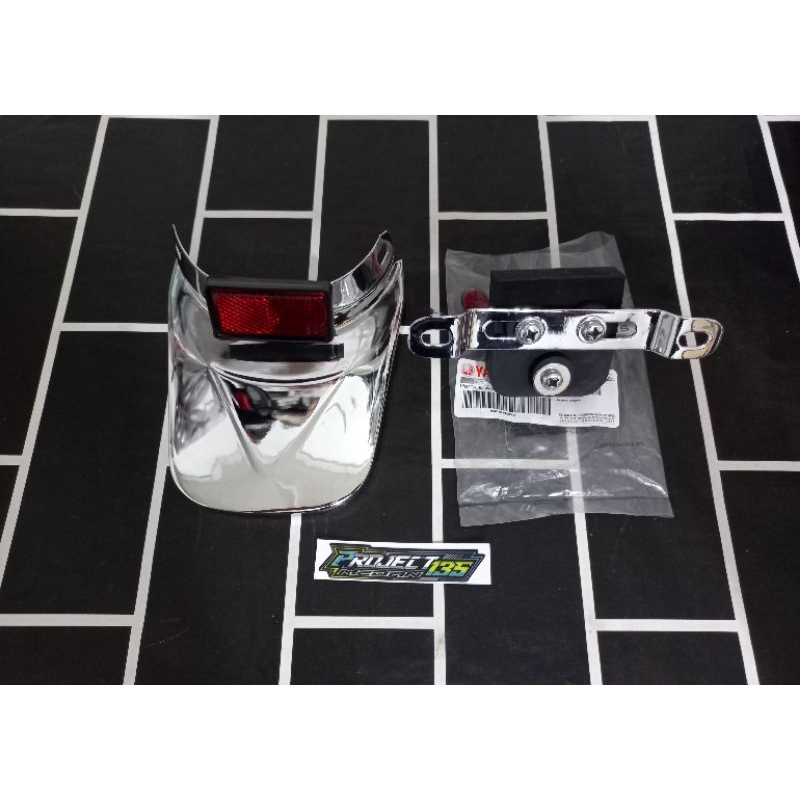 SLEBOR RX KING ANTI LUMPUR RX KING SET MATA KUCING DAN DUDUKAN NOPOL BELAKANG CHROME