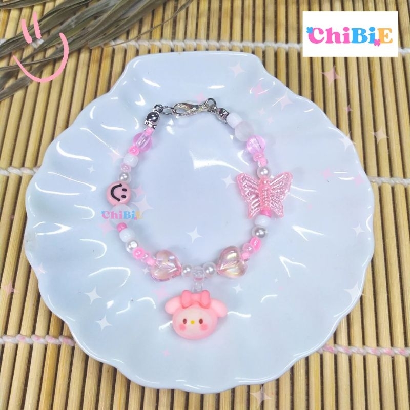 ChiBiE's Sanrio Character Beads Bracelet | Gelang Manik Sanrio Hello Kitty My Melody Kuromi Cinamonr