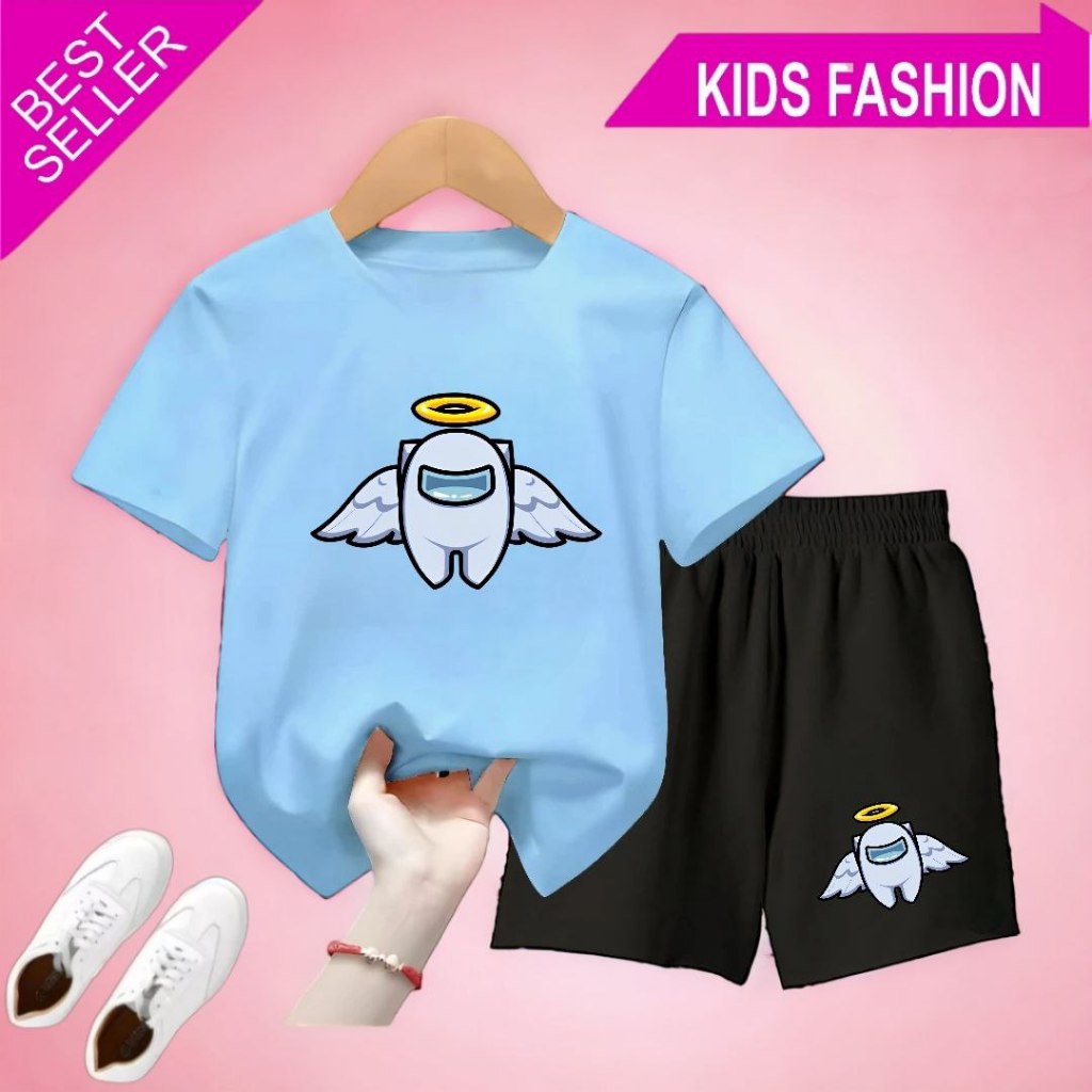 KAOS SETELAN ANAK LAKI LAKI DAN PEREMPUAN 1-10 TAHUN/AMONG US ANGEL