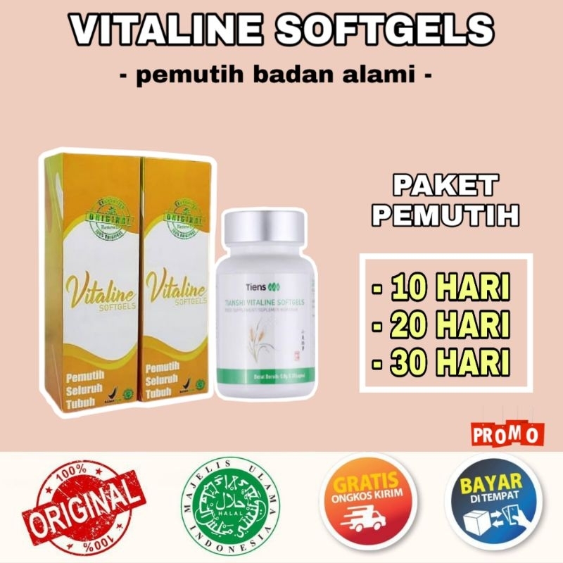 [TERLARIS] TIANSHI VITALINE SOFTGELS PEMUTIH BADAN ALAMI ~ SUPLEMEN PEMUTIH SELURUH TUBUH ORIGINAL T