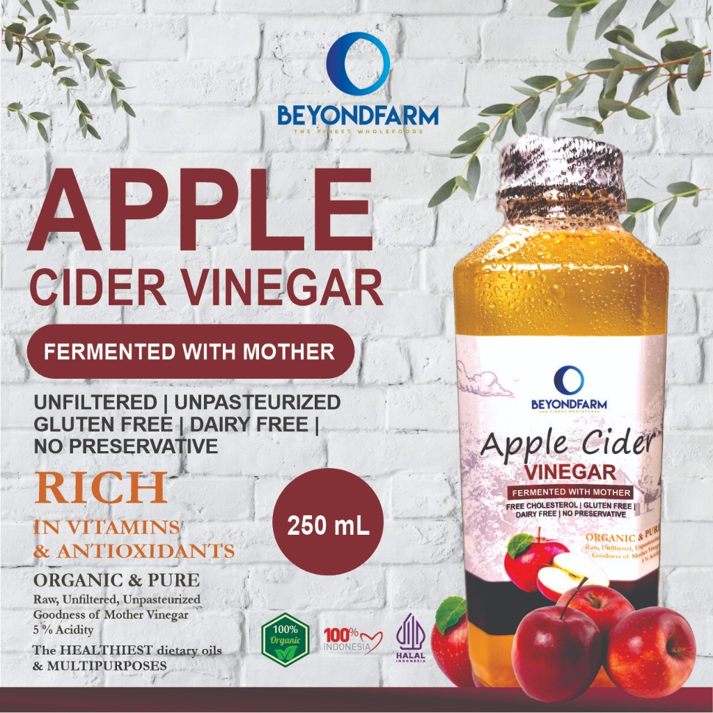 

BEYONDFARM Cuka Apel Vinegar 250ml dengan Endapan Probiotik / Apple Cider Vinegar 250ml - ACV with the Mother Bragg