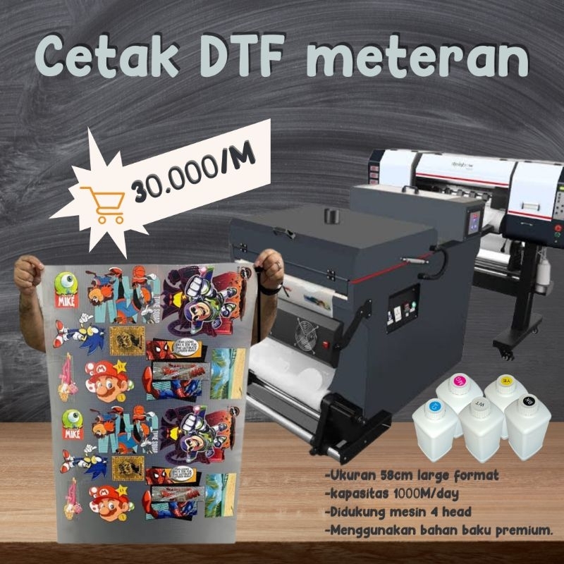 Jasa Cetak DTF Maklon DTF Meteran Custom Sablon