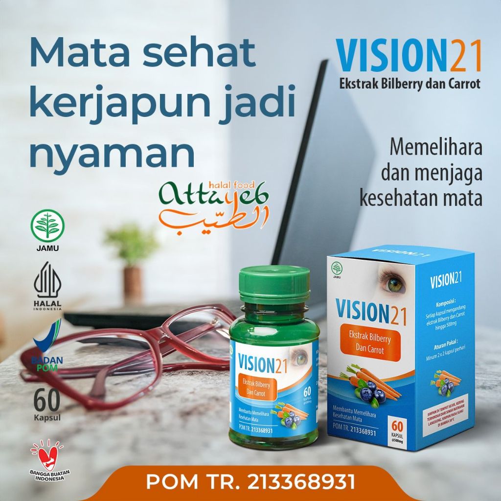 Sehat Mata Katarak Bilberry Ekstrak Wortel 60 Kapsul Vision 21 Obat Herbal Mata Glaukoma Minus Plus 