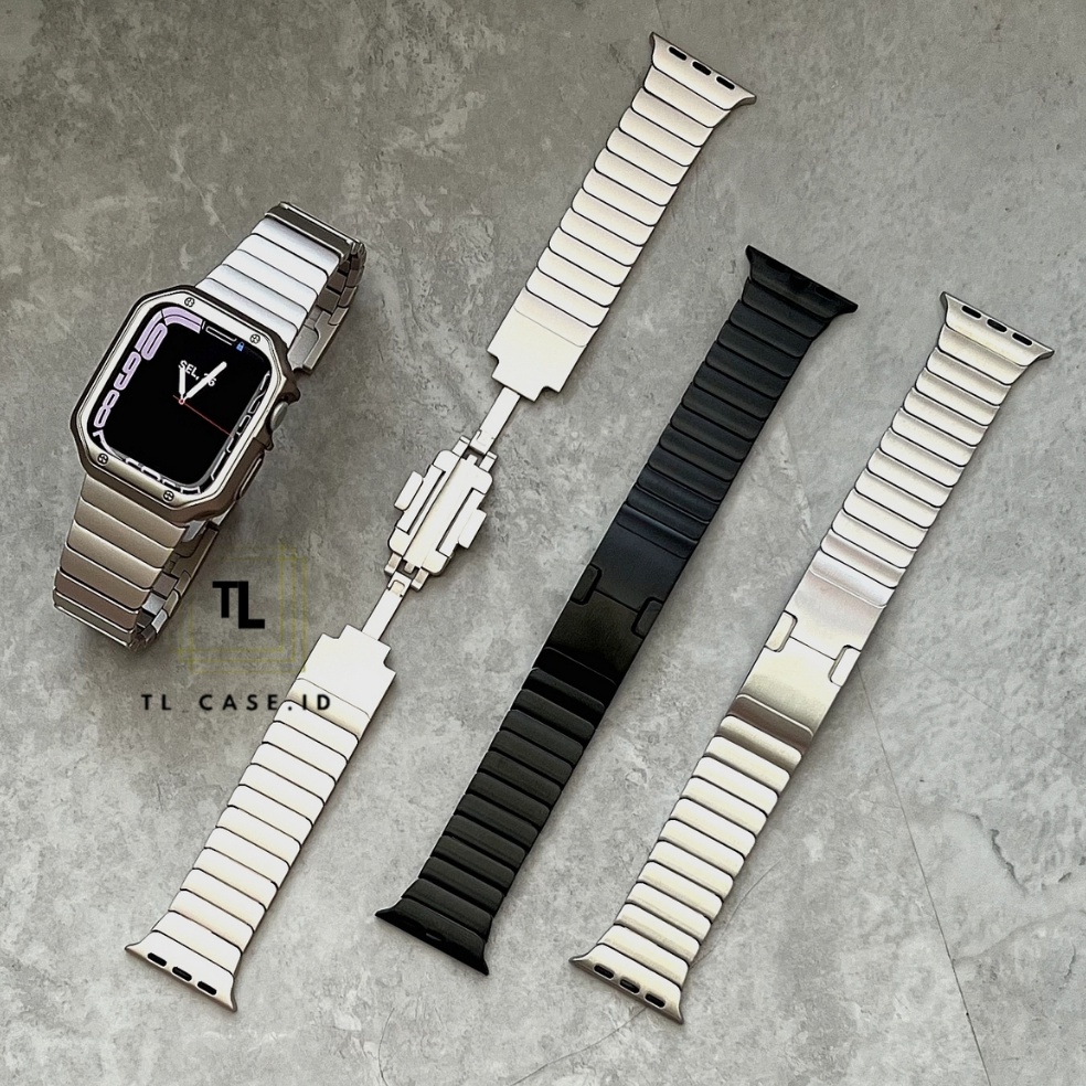 TANPA JAM  Stainless Steel LINK Strap Watch  Series ULTRA 9 8 7 6 5 4 3 2 1 SE  SIZE 38mm 4mm 41mm 4