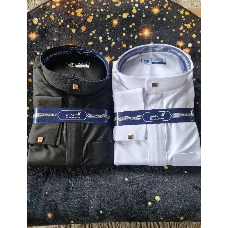 ART B6N GAMIS  JUBAH AL HARAMAIN WOLL 1 ORI IMPORT PUTIH HITAM MODEL 5  7