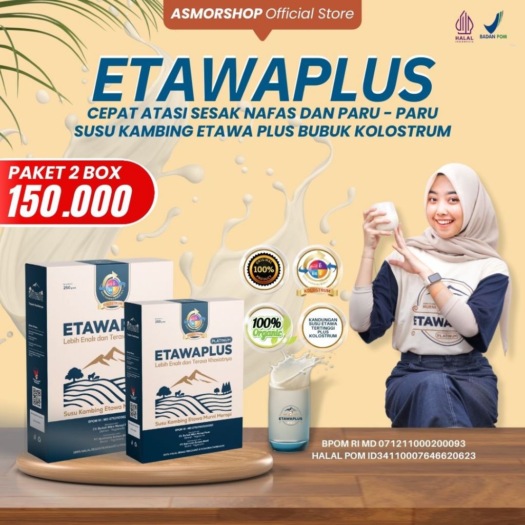 

Etawaplus Platinum Kolostrum | Susu Kambing Etawa Untuk Sesak Nafas dan Ashma - Paket Hemat 2 Box