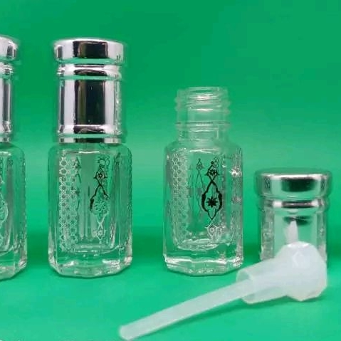 botol parfum antik oles 3ml tola kaca silver esklusif botol printing