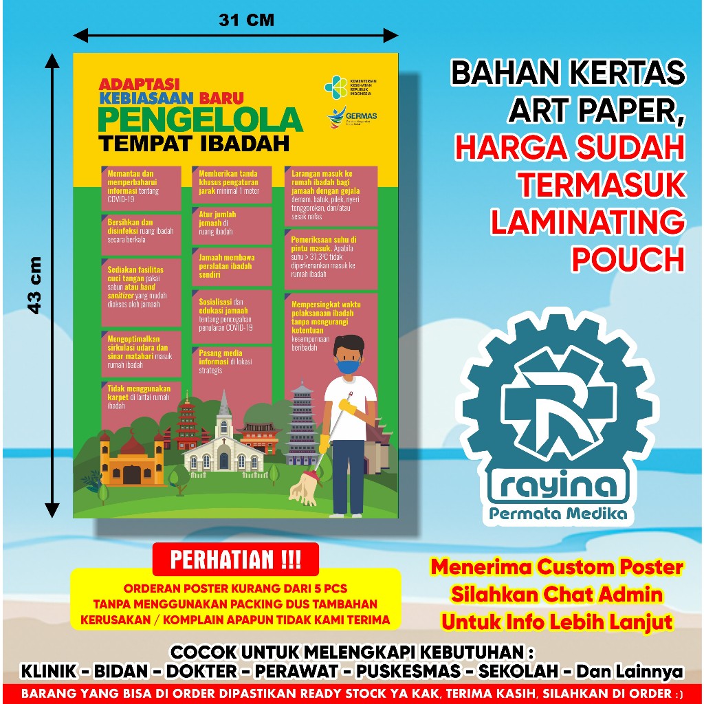 Poster Adaptasi Kebiasaan Baru Pengelola Tempat Ibadah