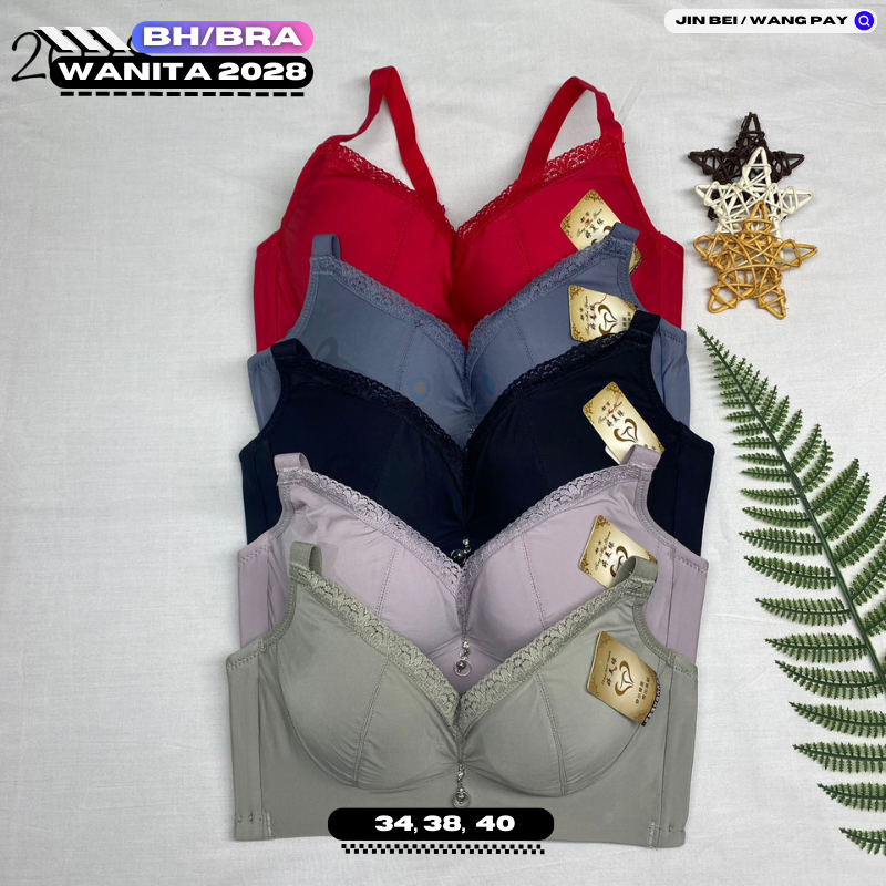 BRA / BH WANITA 2028 KAWAT UKURAN 34-38 KAIT BAHAN LEMBUT 5 WARNA PAKAIAN DALAM WANITA IMPORT