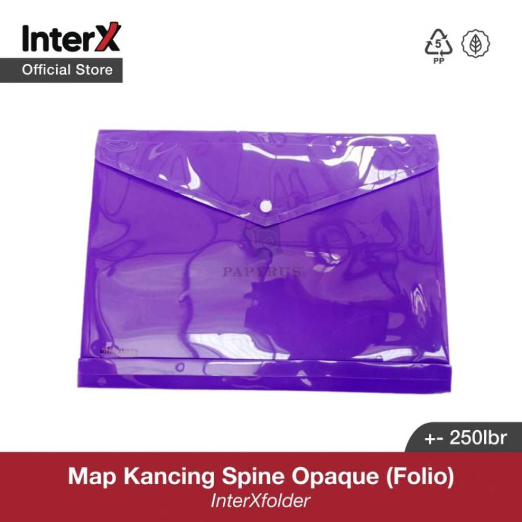 

MAP PLASTIK KANCING / MAP KANCING PUNGGUNG / DOCUMENT BAG / MAP KANCING FOLIO INTER-X DBX500F UNGU