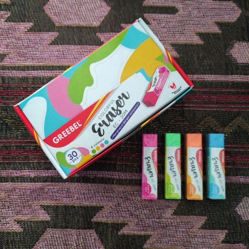 

(1pcs) GREEBEL ERASER EC 30 M Pastel / Penghapus /Setip/ hapusan tidak berdebu/ tidak mudah Patah