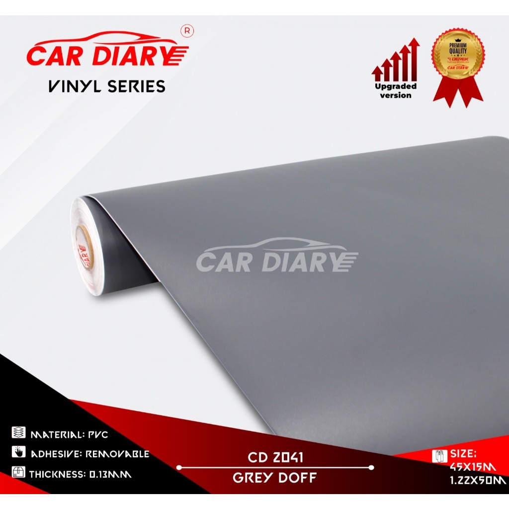 STIKER DEREK VINYL GREY DOFF / VINIL CAR DIARY / STICKER CUTTING MURAH UKURAN L 122 CM X P 50 CM