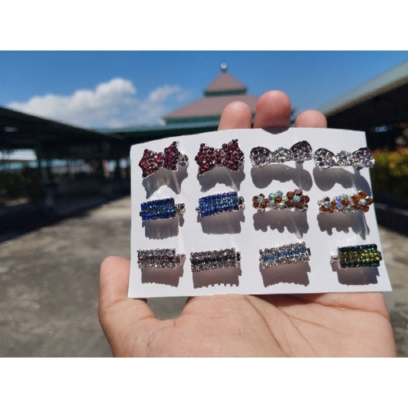 Bros dagu grosir termurah/bros dagu permata warna RANDOM/bros dagu korea/bros hijab kecil