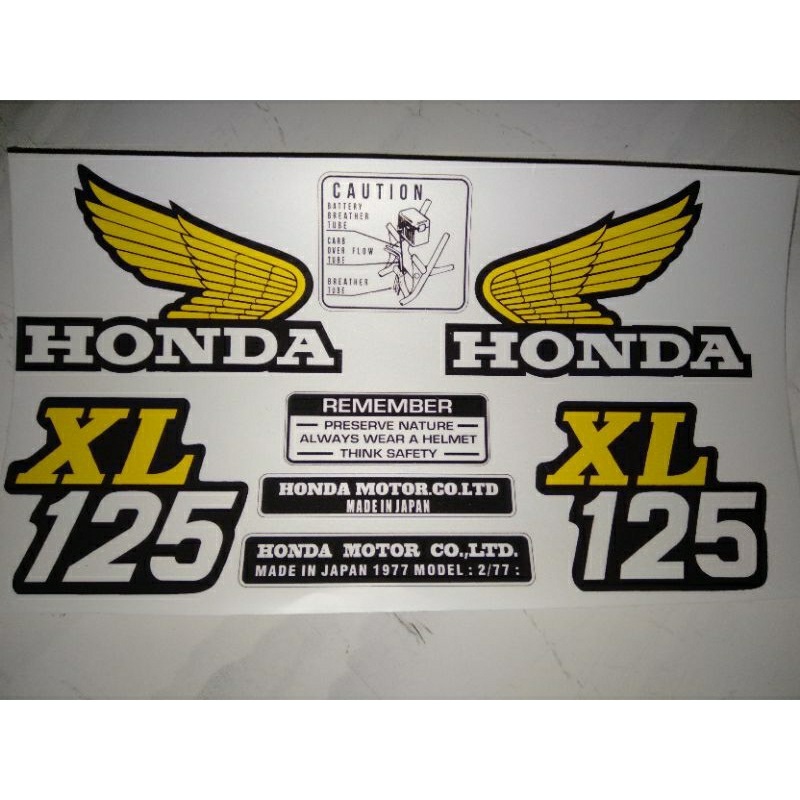Sticker honda xl125 stiker honda xl125 decal honda xl125 xl100 decal fueltank xl 125 xl 100 decal si