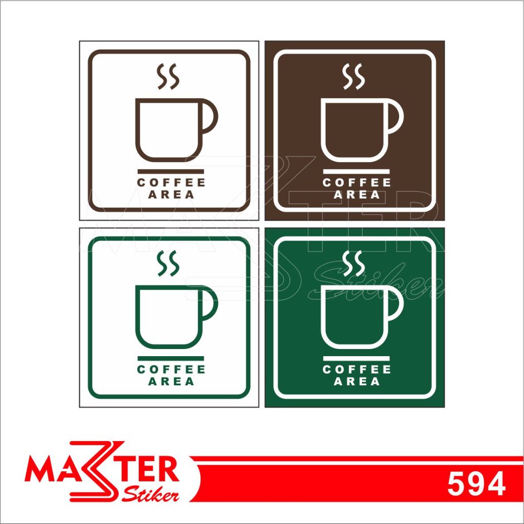 

594 - Stiker Coffee Area, Tempat Ngopi, Sticker Vinyl, Premium, Tahan Air, Termurah, dan Bisa Custom