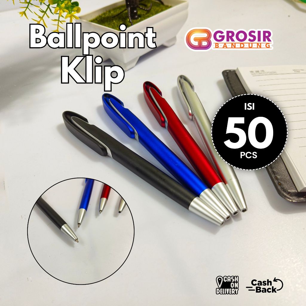 

[ISI 50]Ballpoint Clip Bolpen Klip Murah Souvenir Pernikahan Acara Dll