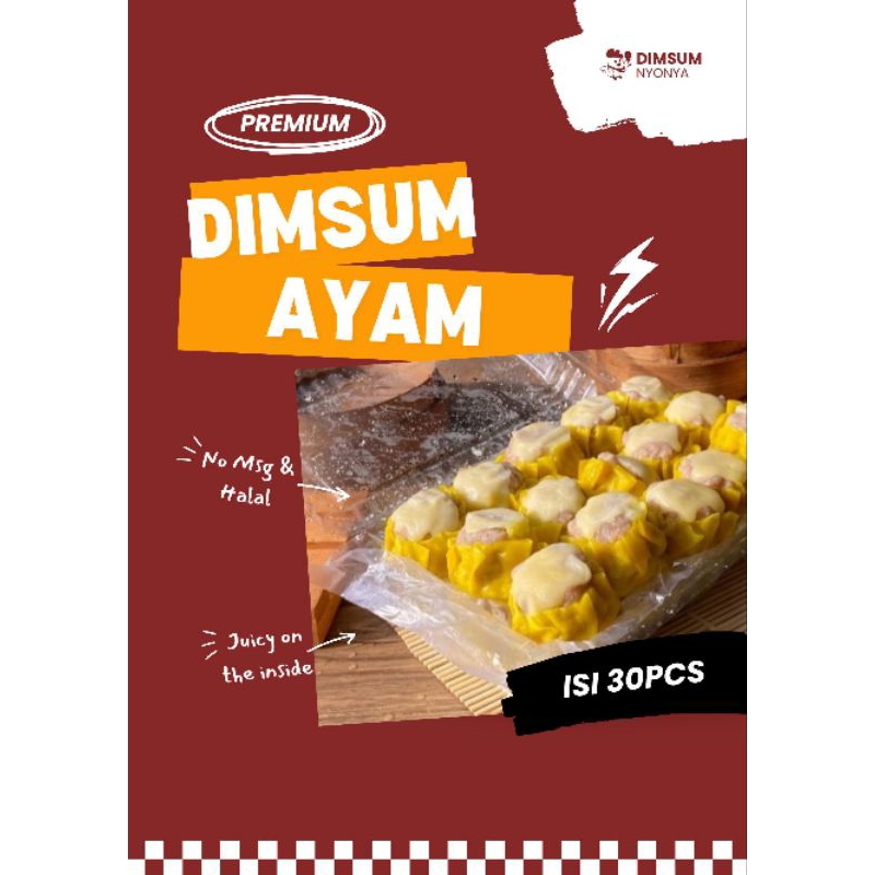 

Dimsum Nyonya | Dimsum Ayam Mozarella Isi 30pcs | Halal No MSg Free Saos