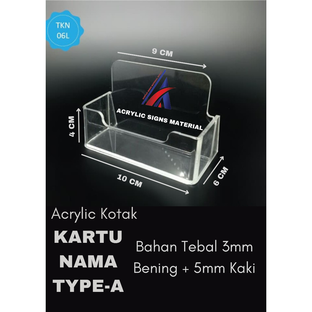 

ACRYLIC / AKRILIK KOTAK KARTU NAMA MEJA / STAND KARTU NAMA MODEL KD TYPE C