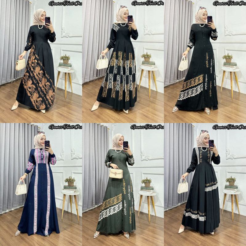 Ariefa Batik - Gamis Twill Rayon Super/ Gamis Rayon Malaman / Gamis Twill ori