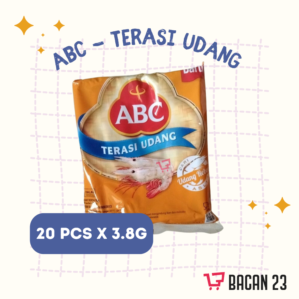 

Terasi Udang ABC Sachet Pack (20pcs x 3.8gr) / Terasi Saset / Bacan 23 - Bacan23