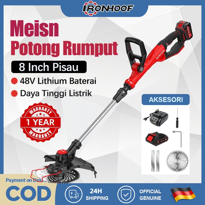 Brushless Mesin Potong Rumput Baterai 48V Teleskopik Mesin Pemotong Rumput Listrik tanpa kabel Poton